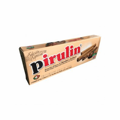 Pirulin Barquillas Rellenas de Chocolate con Avellana Net. Wt 120 g