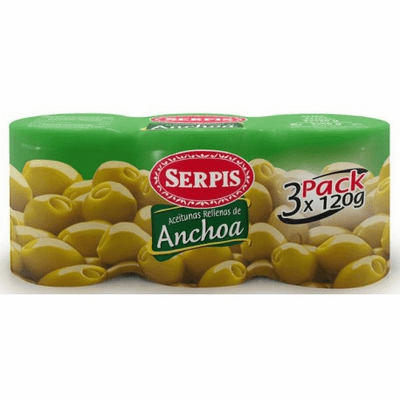 Serpis Aceitunas Rellena De Anchoa 3 pack x 120 Gr – Amigo Foods Store