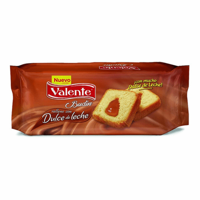 Valente Budin Relleno Vainilla Dulce De Leche Net.Wt 220 g