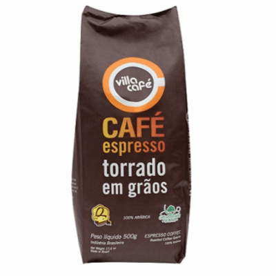 Villa Cafe Gourmet Espresso Torrado em Graos 100% Arabica (Espresso Coffee Roasted Coffee Grains) 500g Brazil