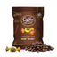 Bag of Colombina coffee delight hard candy, coffee beans and piece of candy