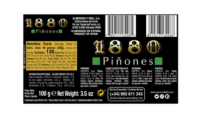 1880 Piñones (Candy Coated Pine Nuts) 100g