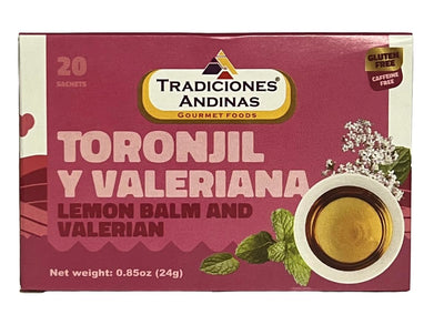 Tradiciones Andinas Toronjil y Valeriana Net Wet 0.85 Oz (20 Sachets) 