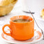 Melitta Tradicional coffee with milk, traditional Brazilian breakfast drink, served hot with bread and toast