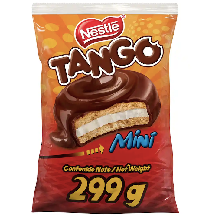 Nestle Tango Mini Galletas Con Crema Cubiertas Sabor A Chocolate 15 Individually Wrapped Cookies 299 grs Total