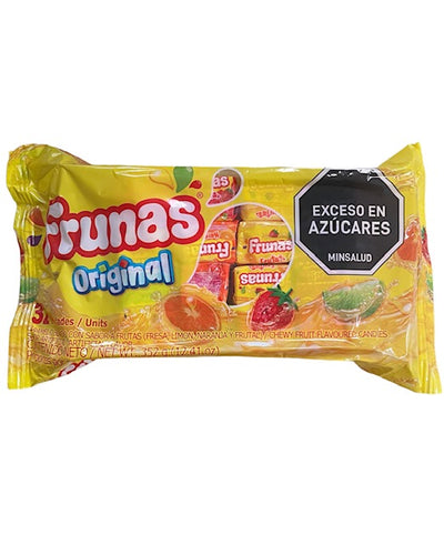 Frunas Candy (Caramelo Blando Masticable Sabor A Frutas: Fresa , Limon, Naranja y Frutal) 32 unidadess 352g