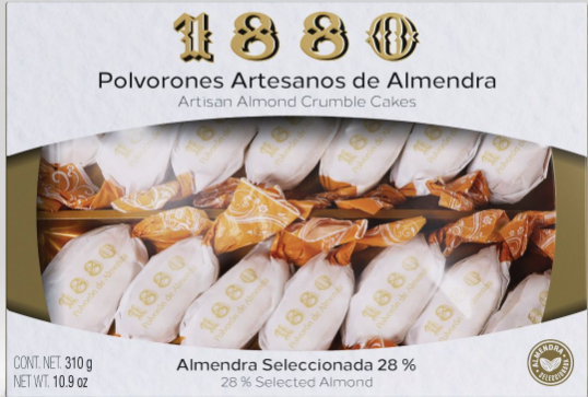 1880 Polvorones Artesanos De Almendra ( Almond Crumble Cake ) Net.Wt 310gr