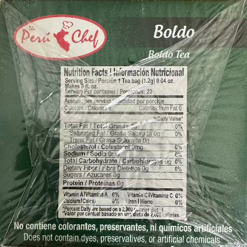 Peru Chef Boldo tea nutrition facts