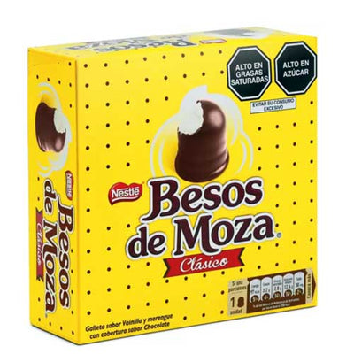 Besos de Moza Donofrio Merengue y Galleta Bañados con Chocolate Caja 9 Bombones x 24 gr.