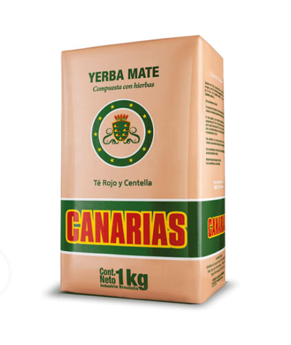 Yerba Mate Canarias Te Rojo Y Centella Net.Wt 1 Kg