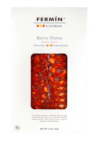 Fermin Chorizo Iberico (Iberico Dry Cured Sliced Chorizo) package 2 oz (57 g) Refrigerate after opening