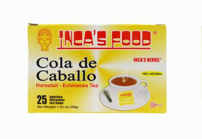 Inca's Food Cola De Caballo - Horsetail- Echinacea Tea Net.Wt 35g 25 tea bags
