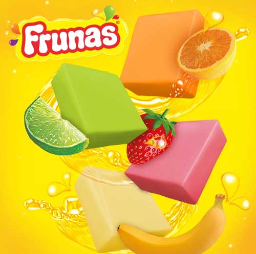 Frunas Candy - Caramelo Blando Masticable Sabor A Frutas 29 unidades 14.67 oz
