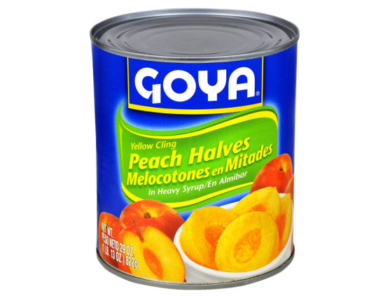 Goya Yellow Cling Peach Halves (Melocotones En Mitades En Almibar ) Net.Wt 29 oz