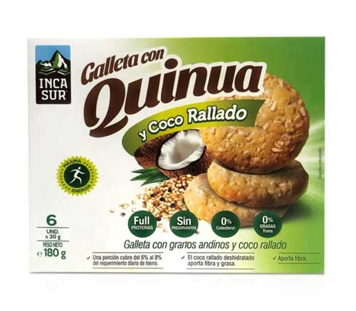 Inca Sur Quinoa Cookies With Grated Coconut Net.Wt 6.35 oz