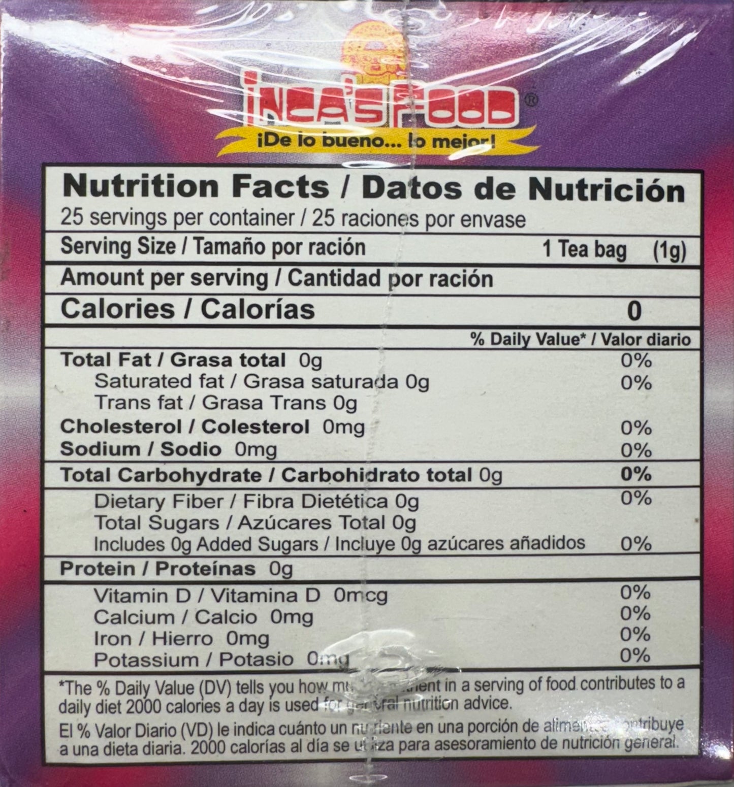 Inca's Food Té Anîs 25 Anise Tea Bags