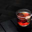 Glass mug with apple cinnamon tea