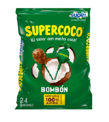 Supercoco Bombon Chupetas 360 g (24 Units)