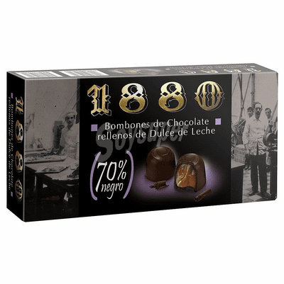 1880 Bombones de Chocolate Rellenos de dulce de Leche Net Wt 3.5 oz