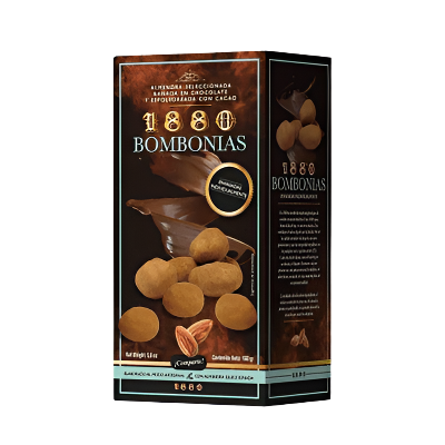 1880 Bombonias Cocoa Caramelized Almonds Net Wt. 5.6 oz