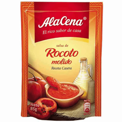 Alacena Salsa de Rocoto Molido ( Red Hot Chili Sauce ) Net. Wt 85 Gr