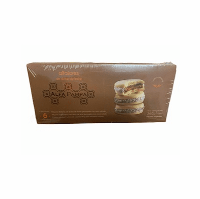 Alfa Pampa Alafajores De Maicena ( Cookies Sandwich With Milk Caramel Filling And Shredded Coconut Net.Wt 360 Gr