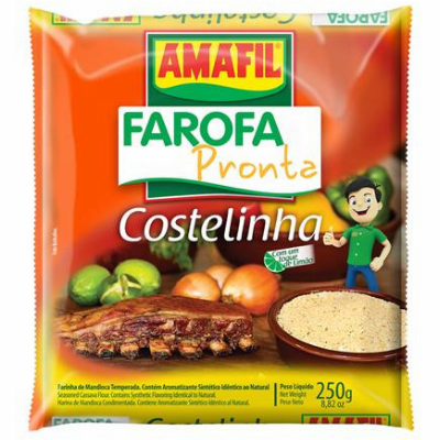 Amafil Farofa Pronta Costelinha (Seasoned Cassava Flour) Bag 250g (8.82oz)