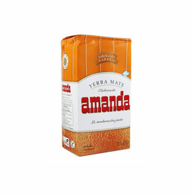 Amanda Yerba Mate Elaborada con Palo Saborizada Naranja 500 g