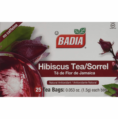 Badia Hibiscus Tea/ Sorrel ( Te De Flor De Jamaica ) 25 Tea bags 1.5 Each Bag