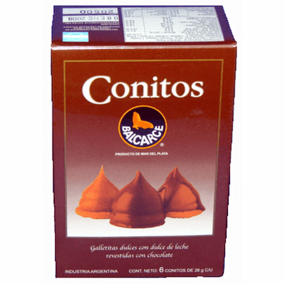 Balcarce Conitos Galletitas Dulces Con Dulce de Leche Revestidas Con Chocolate 6 Unidades 170 grs.