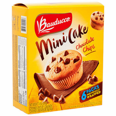 Bauducco Mini Cake Chocolate Chips Net Wt. 7.41 oz