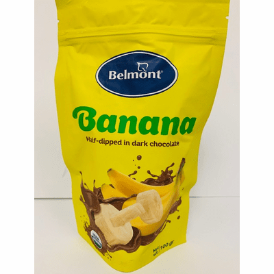 Belmont Banana Half Dipped In Dark Chocolate Net.Wt 100G