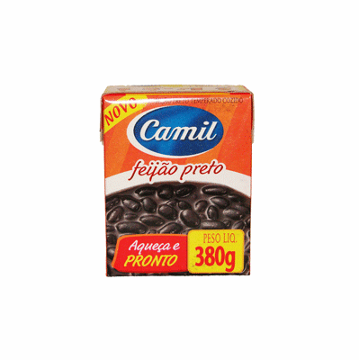 Camil Feijao Preto Temperado Cozido 380 grs.