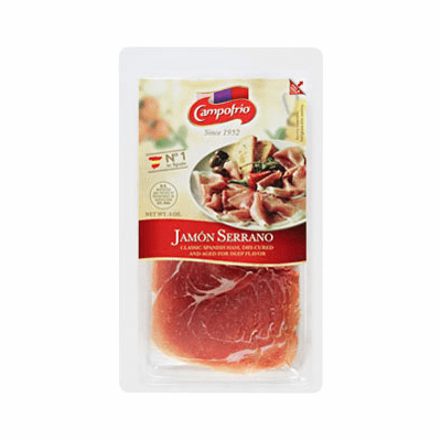 CAMPOFRIO Jamon Serrano Classic Spanish Ham, Dry Cured And Aged For Deep Flavor Net.Wt 3 oz