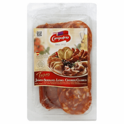 Campofrio Tapas - Jamon Serrano-Lomo-Chorizo Clasico - Serrano Ham, Pork Loin and Chorizo