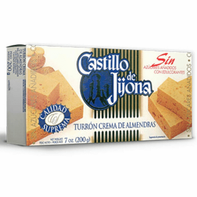 Castillo de Jijona Turron Crema de Almendras Sin Azucares Anadidos Calidad Suprema 200 grs. (7oz.)