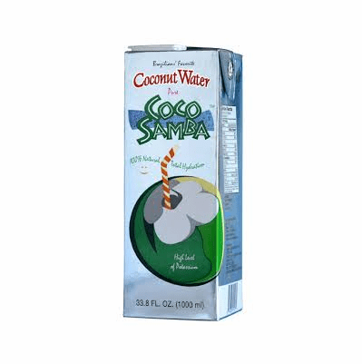 Coco Samba Coconut Water Brazil's Premium -Tetra Pack 300ml (11.1oz) 100% Pure and Natural