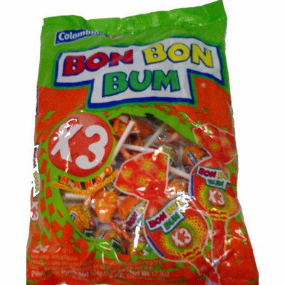 COLOMBINA Bon Bon Chupetas Con Chicle De Sabor A Mango 17.8 oz