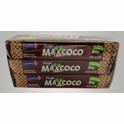 Colombina Max Coco Bridge ( Sugar Wafer Filled With Coconut Cream ) Net.Wt 276 Gr 6 Units