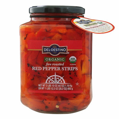 Del Destino Organic Red Pepper Strips Net WT 2 Lbs. 10 Oz