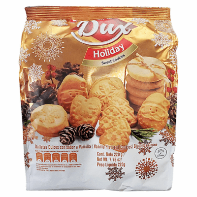 Dux Holiday Vanilla Flavored Cookies Net.Wt 220 Gr