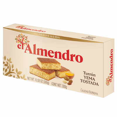 El Almendro Turron Yema Tostada (Marzipan Turron) Net Wt 250g