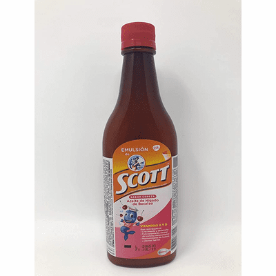 Emulision De Scott Sabor Cereza ( Aceite De Higado De Bacalao ) Newt.Wt 180 ML