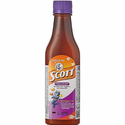 Emulison De Scott Sabor Frutas Tropicales ( Aceite De Bacalao ) Net.Wt 180 ML