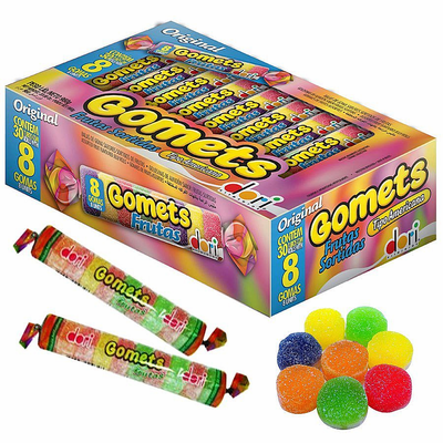 Gomets Frutas Surtidas Balas de Gomas (Assorted Fruit Flavored Jelly Rolls) Package Containing 30 units of 32 grs each
