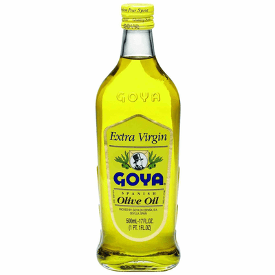 Goya Aceite Oliva Extra Virgin (Extra Virgin Olive Oli) First Cold Press- Maximum Acidity 0.4% Glass Bottle 17oz