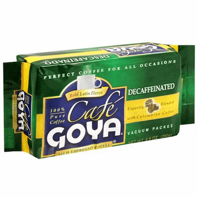 Goya Cafe Descafeinado Calidad Suprema (Decaffeinated Latin Coffee Premium Quality) Brick Pack 8.8oz