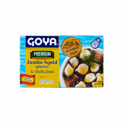 Goya Jumbo Squid In Garlic Sauce ( Al Ajillo Picante) Estilo Pulpo Net Wt.4 oz