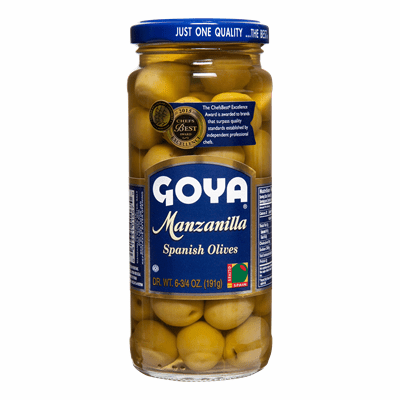Goya Manzanilla Spanish Olives Stuffed with Jalapeños peppers Net.Wt 191 Gr