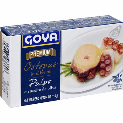 Goya Premium Octopus in olive oil (Pulpo en aceite de oliva) Net WT 4 oz